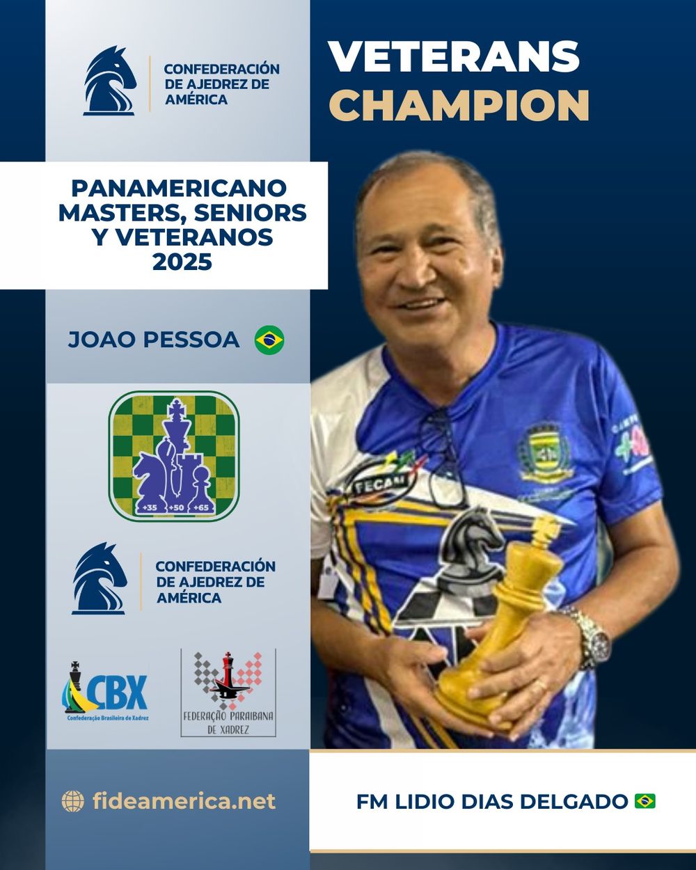 FM Lidio Dias Delgado con trofeo